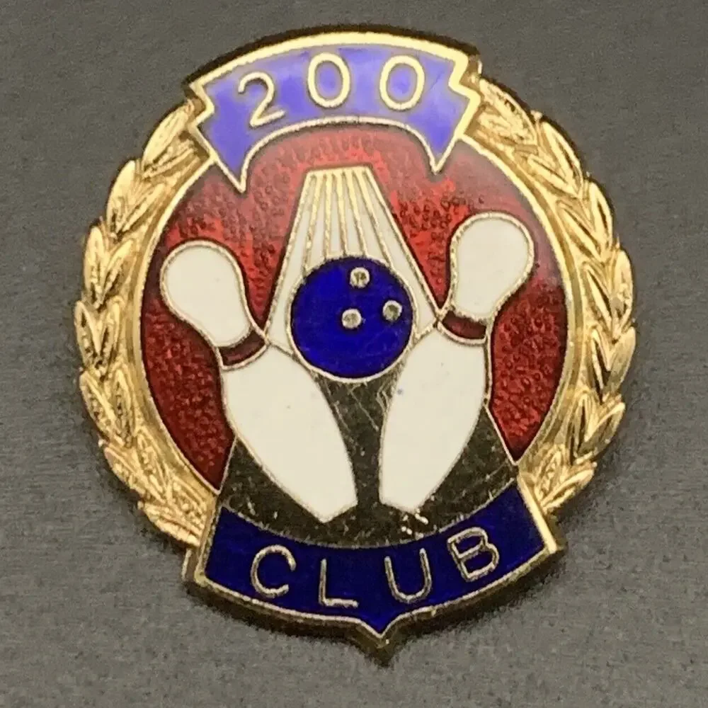 Vintage 200 Club Collectible Bowling Sports Enamel Lapel Pin Made In Japan
